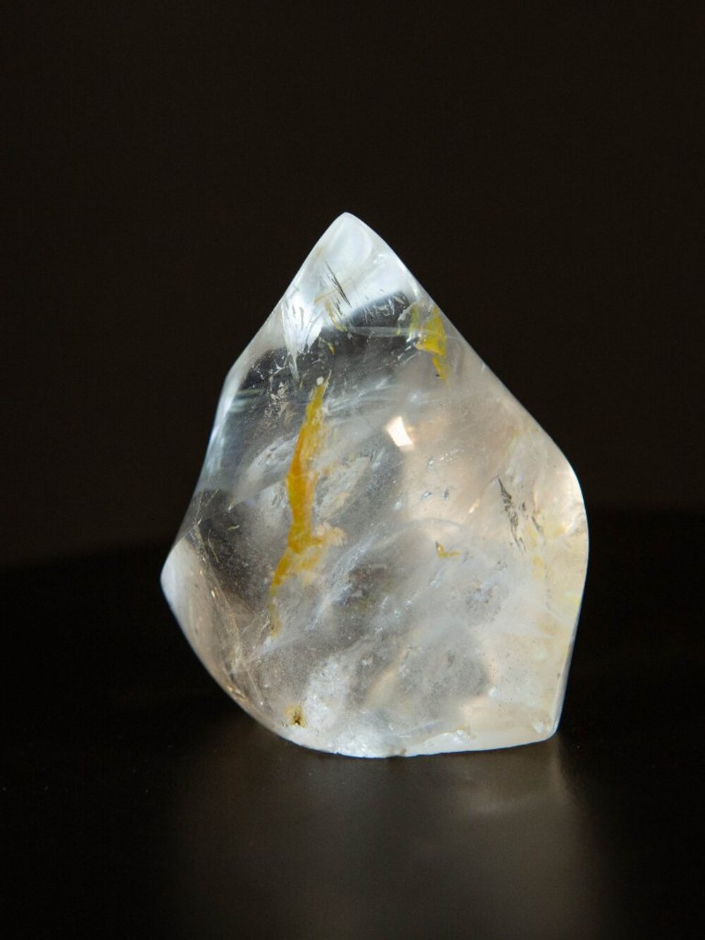 AA+ Clear Quartz Flame Crystal Rainbow & Golden Healer Inclusions 2.5” - Picture 4 of 16